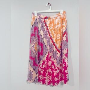 Chico’s skirt Pleaded Long Bohemian Floral summer Women’s 2P New